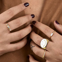 Carica l'immagine nel visualizzatore di Gallery, Anello placcato oro Happy Bianco