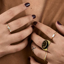 Carica l'immagine nel visualizzatore di Gallery, Anello d'oro Happy Nero