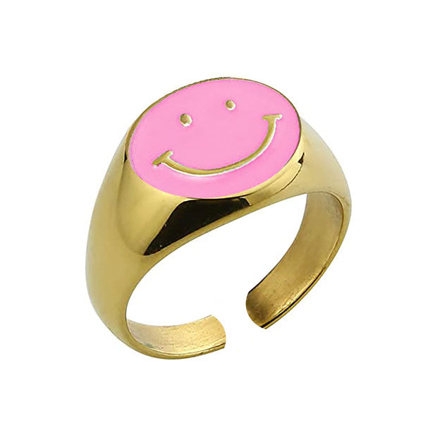 Anillo Happy Pink Dorado