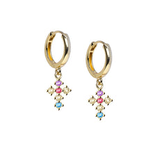 Carica l'immagine nel visualizzatore di Gallery, Orecchini Croce Rainbow Gold