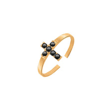 Load image into Gallery viewer, Ring Cristo Nero Gold
