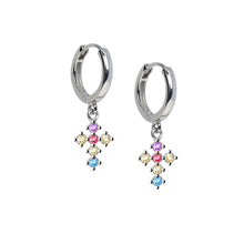 Load image into Gallery viewer, Earrings Croce Rainbow Silver
