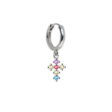 Load image into Gallery viewer, Earrings Croce Rainbow Silver
