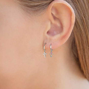 Boucles d'oreilles argent arc-en-ciel Croce